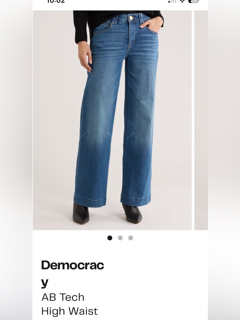 Democracy Wide-Leg High-Rise Jeans - Medium Blue Wash - Like New!